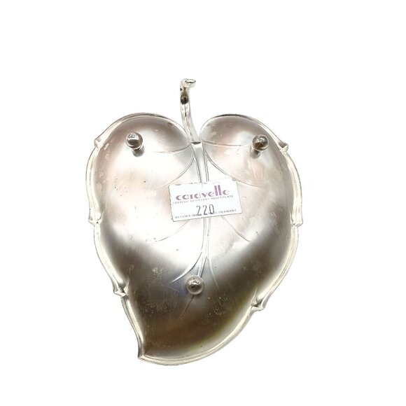 Caravelle Vintage Silver Leaf Dish 220 Made In Germany 8.5" x 5.5" Collectible - Picture 3 of 5